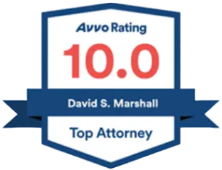 Avvo Rating 10.0 Top Attorney badge for David S. Marshall