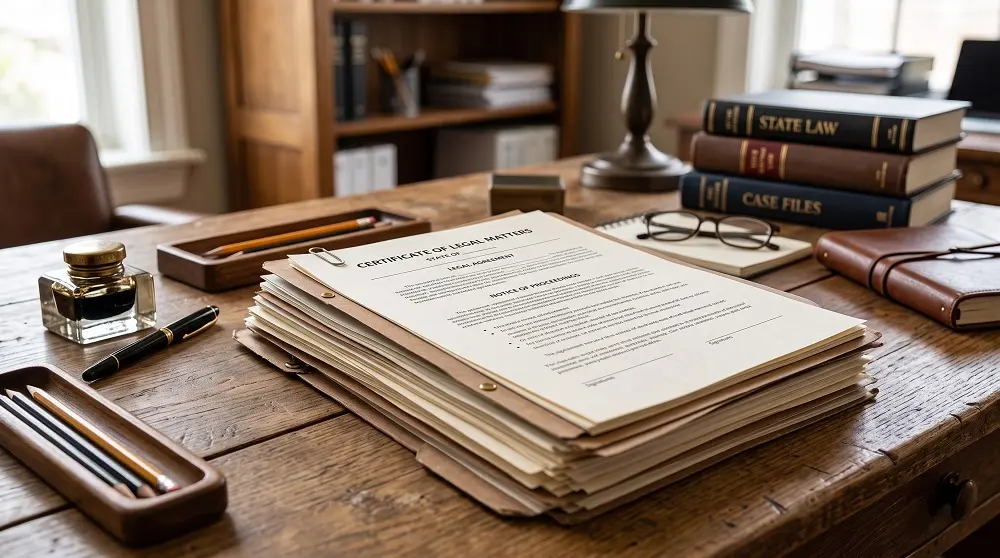 Case files and law books on a lawyer’s desk